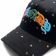 Dandy Multicolor rhinestone hat featuring vibrant sparkling embellishments for streetwear and casual fashion