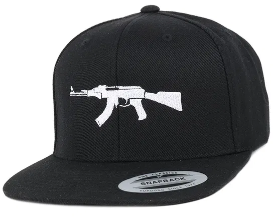 White AK-47 Rifle Embroidered Flat Brim Cap White AK-47 Rifle Embroidered Flat Brim Cap