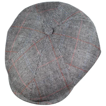 Heritage Tweed Peaky Baker Cap in Grey Chevron