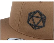 Geometric D20 Dice Wireframe Tan Snapback Cap