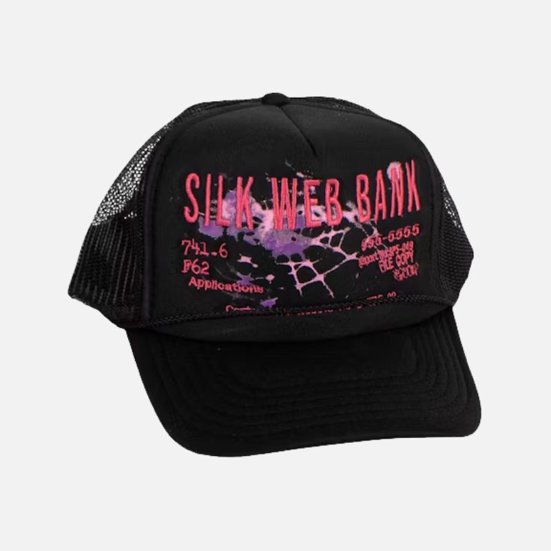 Sp5der Silk Web Bank Trucker Hat Black