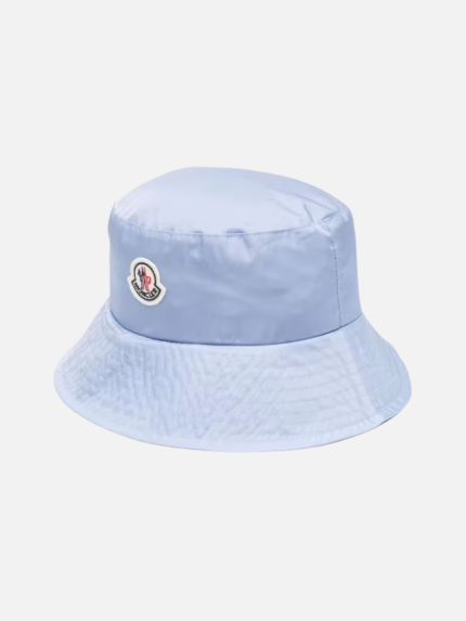Moncler Logo Patch Bucket Hat Blue