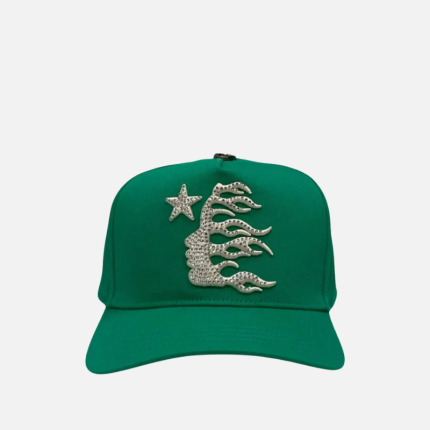 HELLSTAR Rhinestone Snapback Hat Green