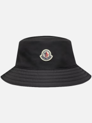 Moncler Logo Patch Rainwear Bucket Hat Black
