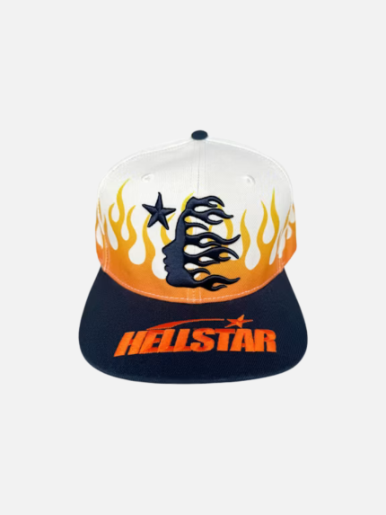 Hellstar Flame Vintage Snapback Hat Cream/Navy