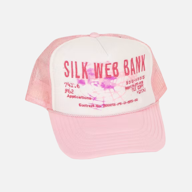 Sp5der Silk Web Bank Trucker Hat Pink
