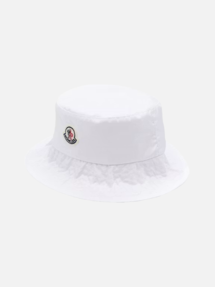Moncler Logo Patch Bucket Hat White