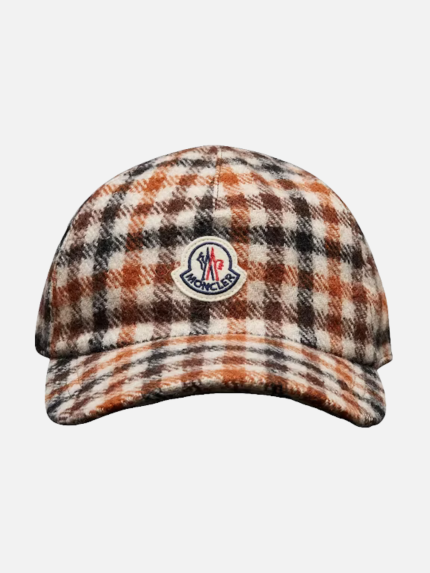 Moncler Women's Houndstooth Wool Hat Brown